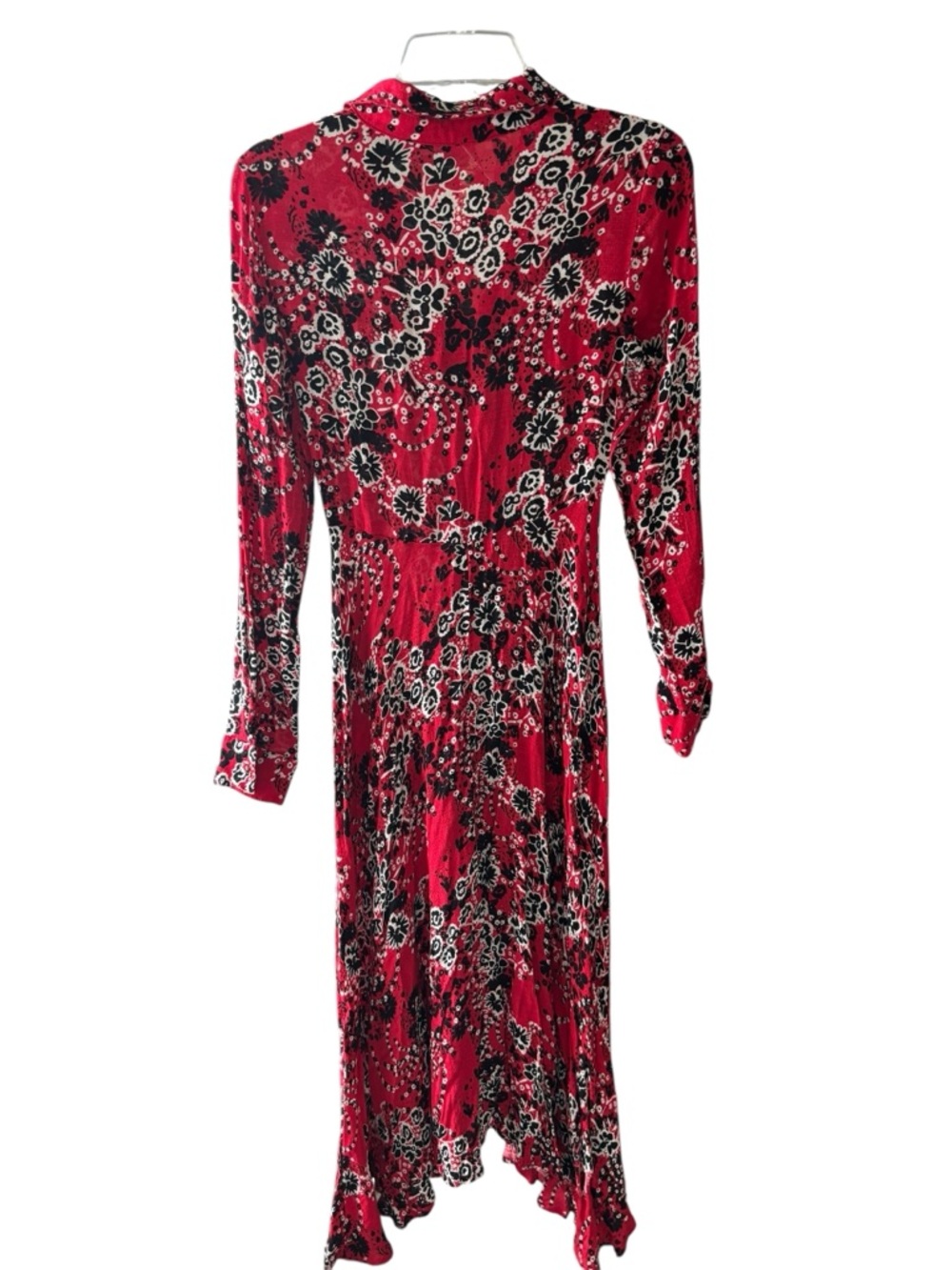 Free People Tough Love Shirtdress Paisley Bandana Midi Dress Red Women's S-M - Picture 3 of 7